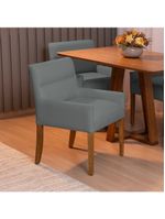 Cadeira Para Mesa De Jantar Angel Base Madeira Corano Cinza - Nexta Casa