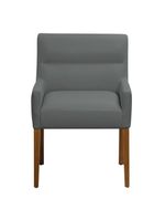 Cadeira Para Mesa De Jantar Angel Base Madeira Corano Cinza - Nexta Casa