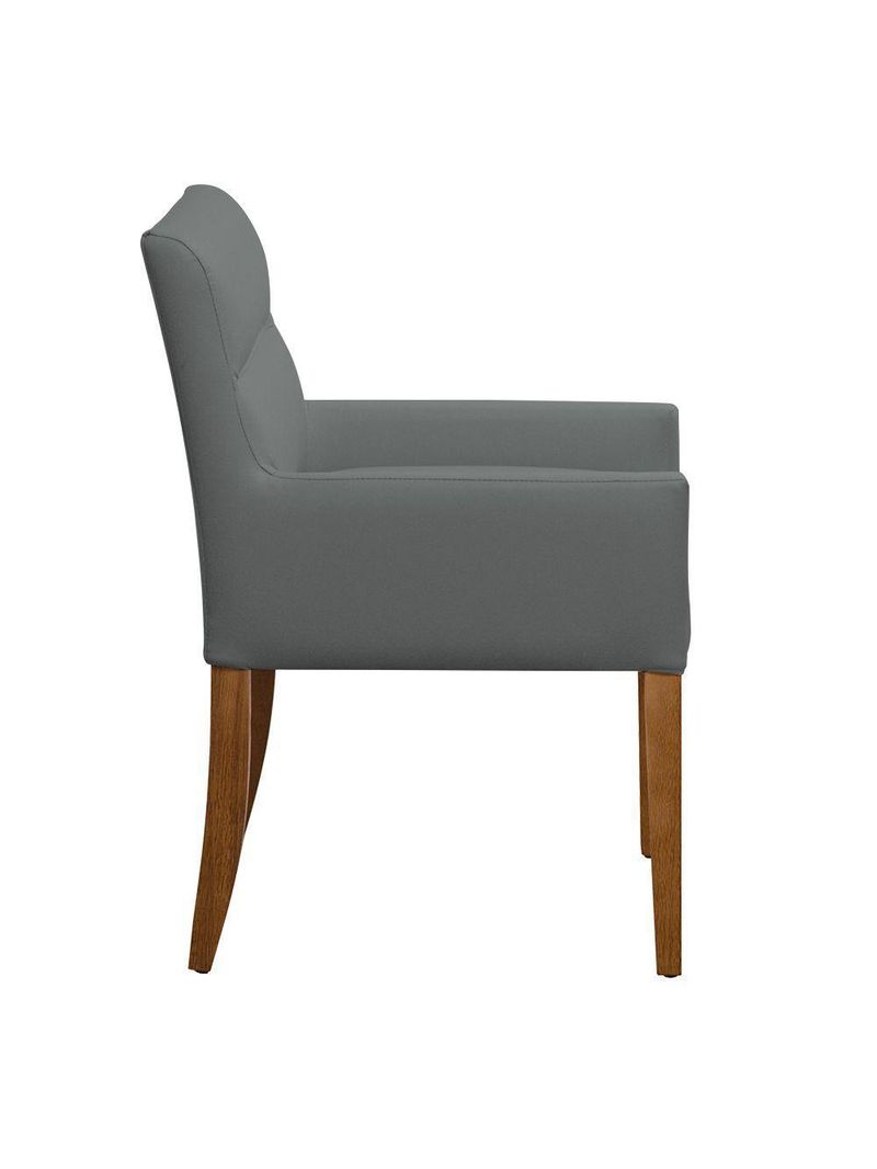 Cadeira Para Mesa De Jantar Angel Base Madeira Corano Cinza - Nexta Casa