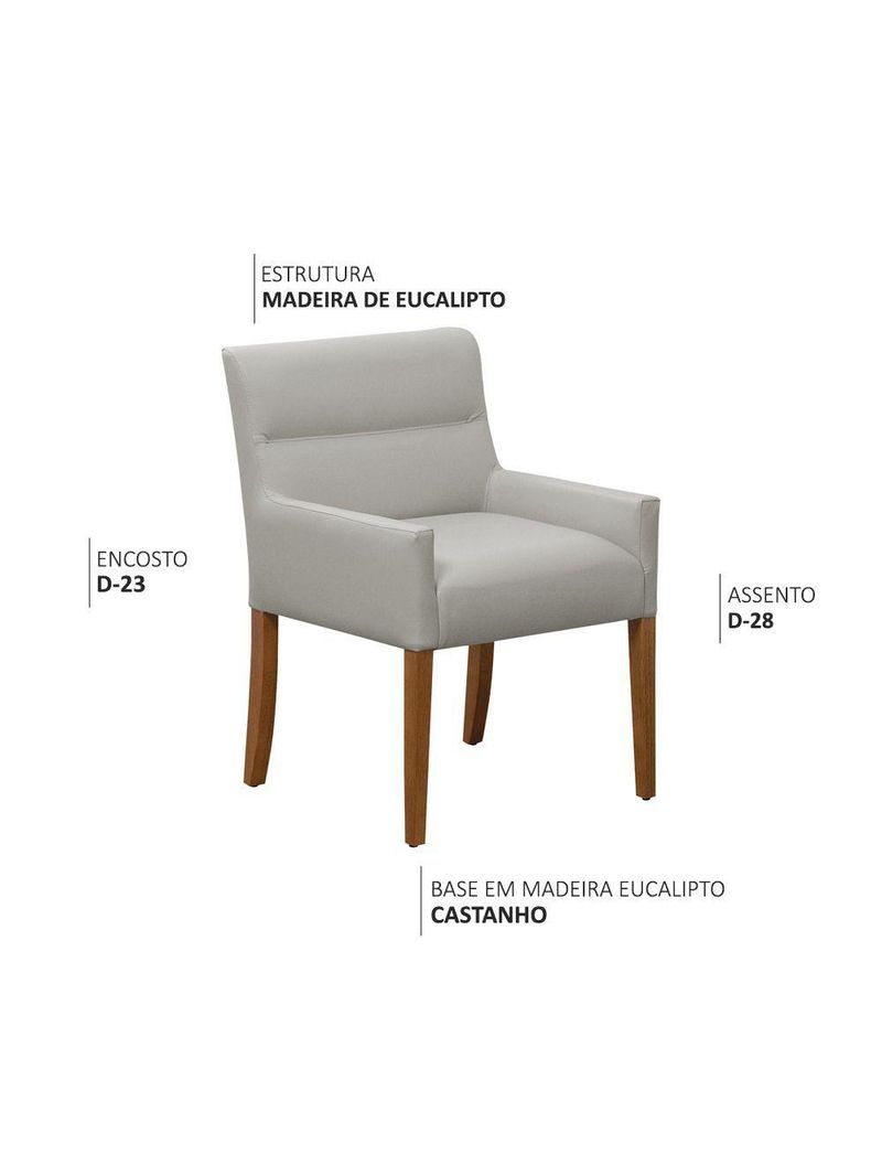 Cadeira Para Mesa De Jantar Angel Base Madeira Corano Fendi - Nexta Casa