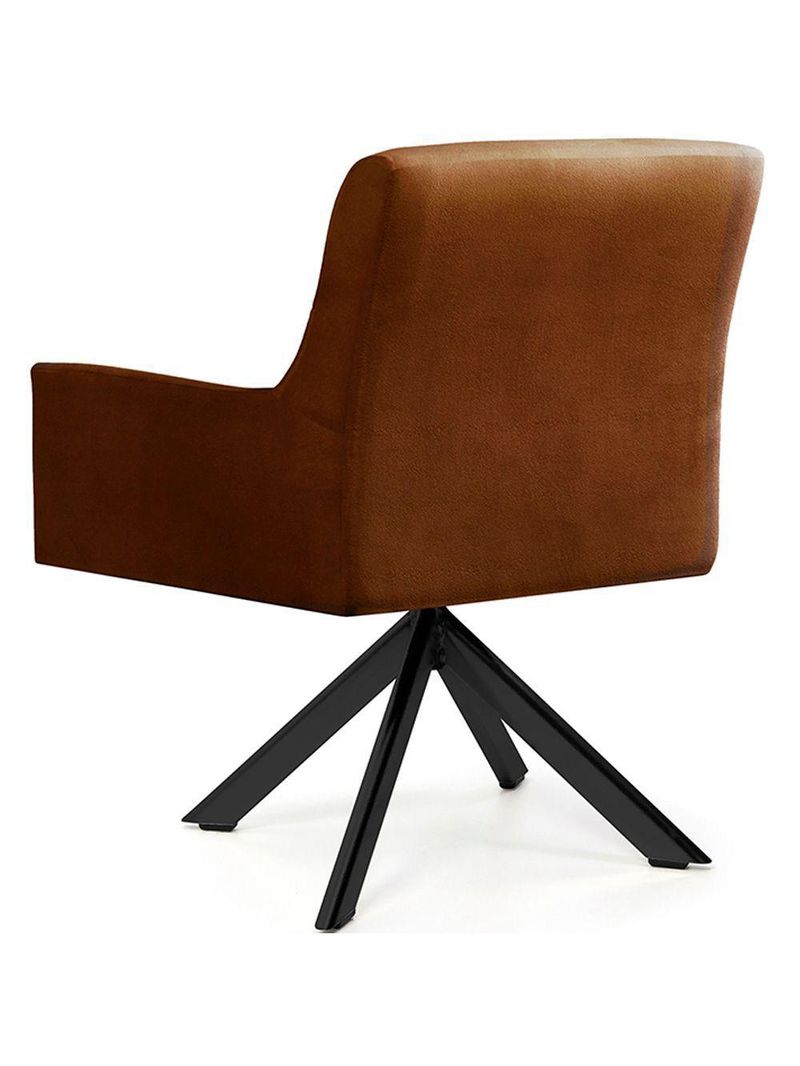 Cadeira Para Sala Angel Giratória Eiffel Preto Veludo Camel - Nexta Casa