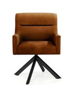 Cadeira Para Sala Angel Giratória Eiffel Preto Veludo Camel - Nexta Casa