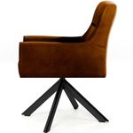 Cadeira Para Sala Angel Giratória Eiffel Preto Veludo Camel - Nexta Casa