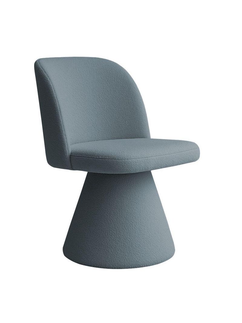 Cadeira De Jantar Liz Base Fixa Bouclé Azul Claro - Nexta Casa