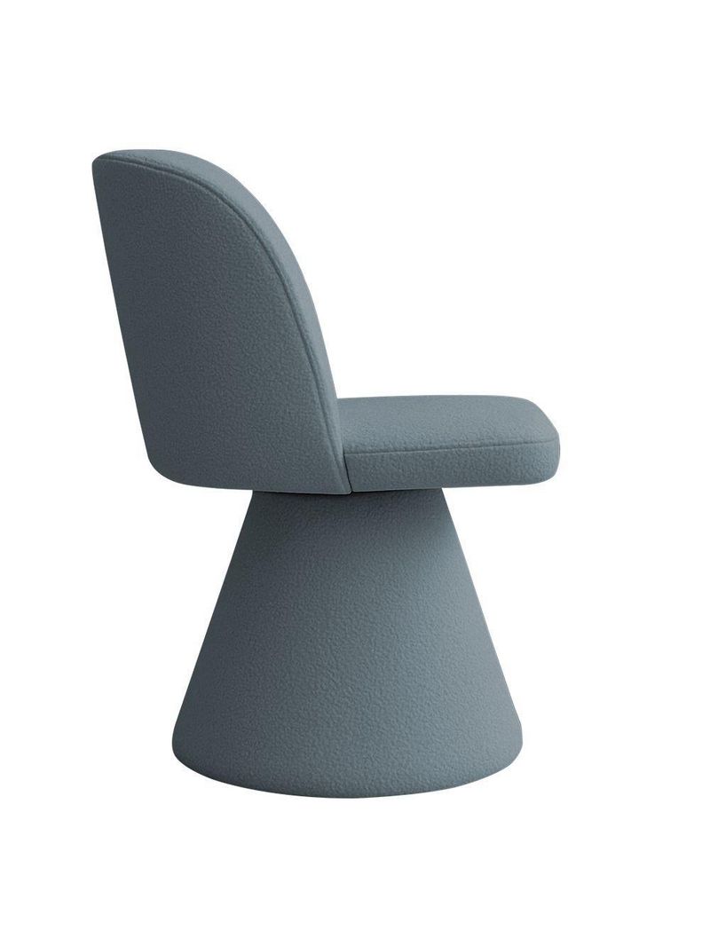 Cadeira De Jantar Liz Base Fixa Bouclé Azul Claro - Nexta Casa