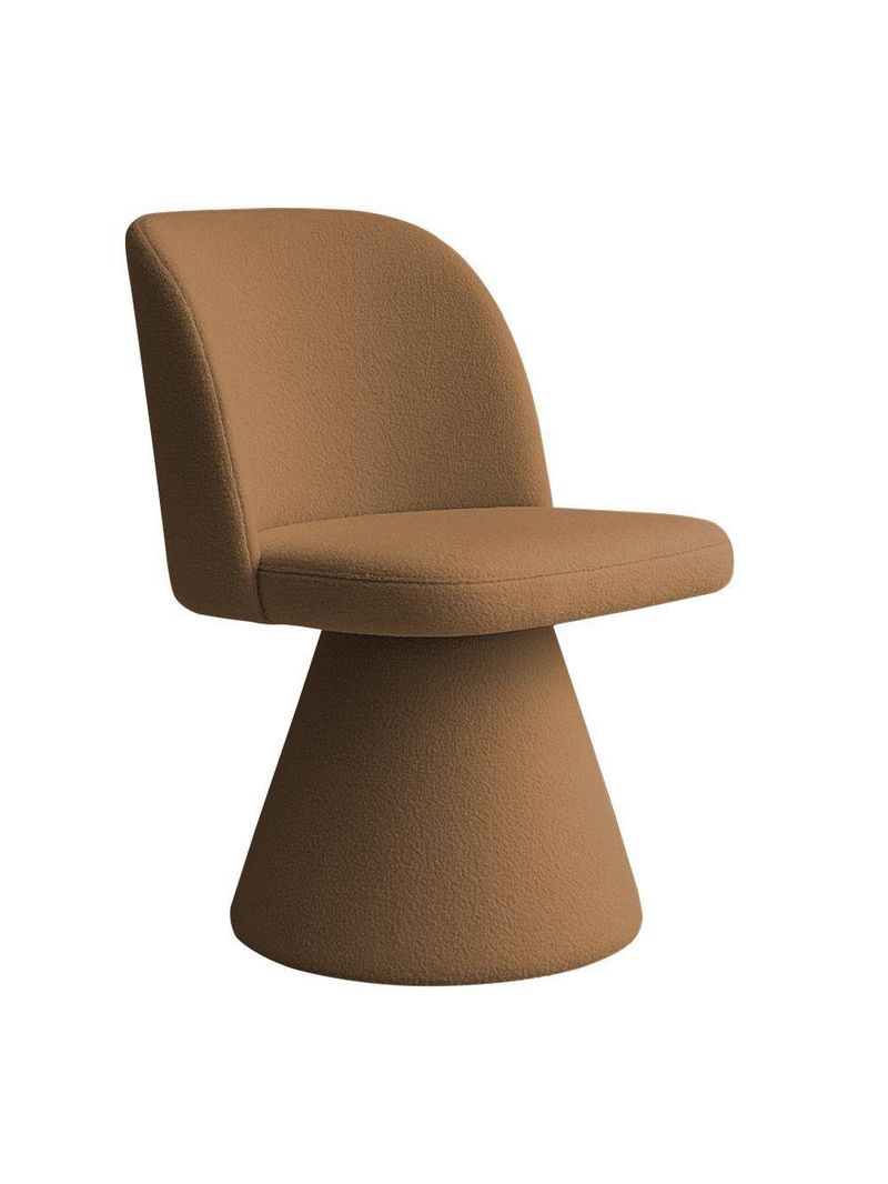 Cadeira De Jantar Liz Base Fixa Bouclé Terracota - Nexta Casa