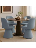 Cadeira De Jantar Liz Base Fixa Bouclé Azul Claro - Nexta Casa