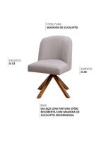 Cadeira De Jantar Cléo Base Giromad Linho Cru - Nexta Casa