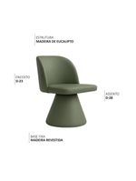 Cadeira De Jantar Liz Base Fixa Corano Verde - Nexta Casa