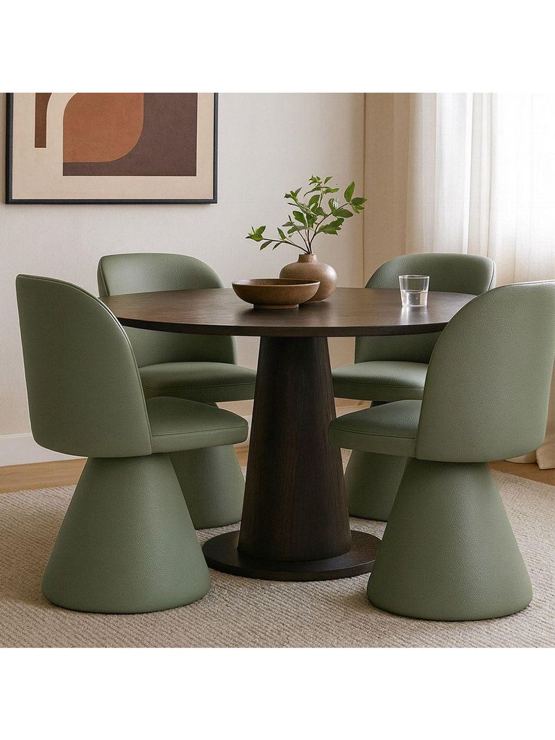 Cadeira De Jantar Liz Base Fixa Corano Verde - Nexta Casa