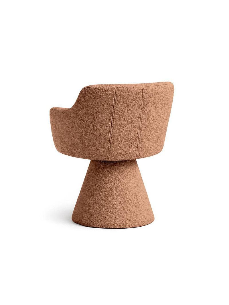 Cadeira De Mesa De Jantar Jade Base Cone Bouclé Terracota - Nexta Casa