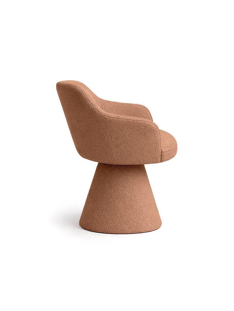 Cadeira De Mesa De Jantar Jade Base Cone Bouclé Terracota - Nexta Casa