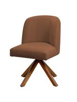 Cadeira De Jantar Cléo Base Giromad Linho Terracota - Nexta Casa