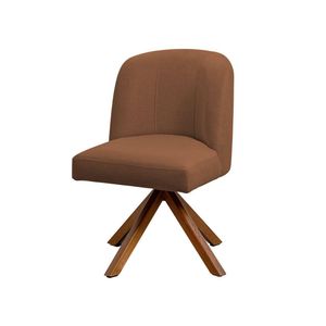 Cadeira De Jantar Cléo Base Giromad Linho Terracota - Nexta Casa