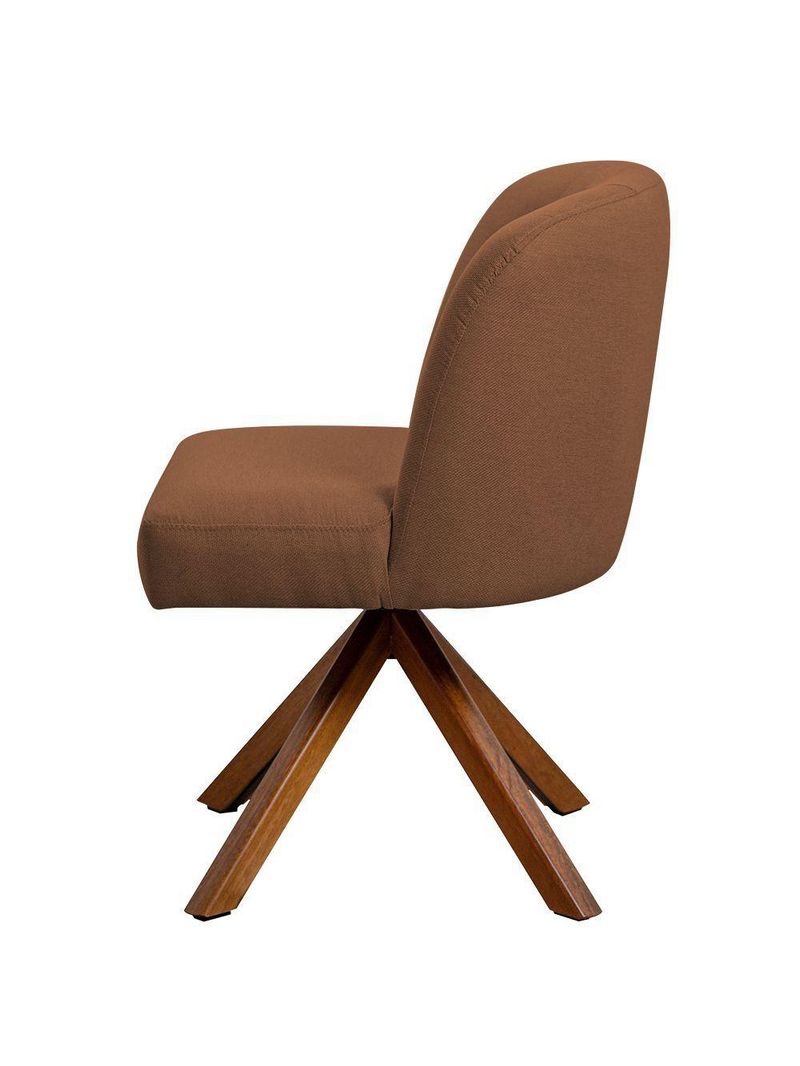 Cadeira De Jantar Cléo Base Giromad Linho Terracota - Nexta Casa