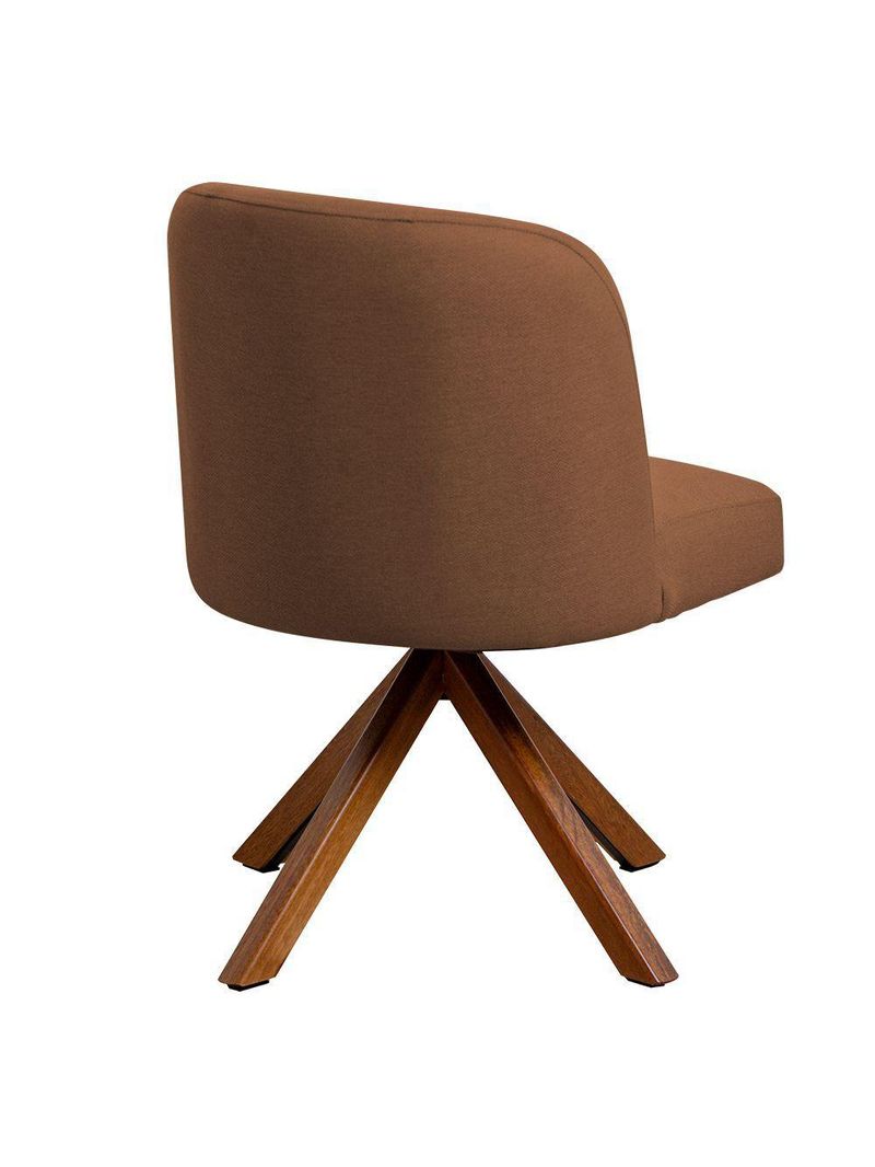 Cadeira De Jantar Cléo Base Giromad Linho Terracota - Nexta Casa