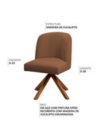 Cadeira De Jantar Cléo Base Giromad Linho Terracota - Nexta Casa