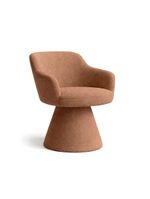 Cadeira De Mesa De Jantar Jade Base Cone Giratória Bouclé Terracota - Nexta Casa