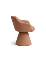 Cadeira De Mesa De Jantar Jade Base Cone Giratória Bouclé Terracota - Nexta Casa