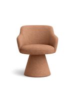 Cadeira De Mesa De Jantar Jade Base Cone Giratória Bouclé Terracota - Nexta Casa