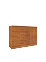 Cômoda Para Quarto Ripada 1 Portas 4 Gavetas - Barcelona-cinamomo - Tcil Móveis