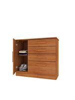Cômoda Para Quarto Com Sapateira 4 Gavetas - Chicago-cinamomo - Tcil Móveis