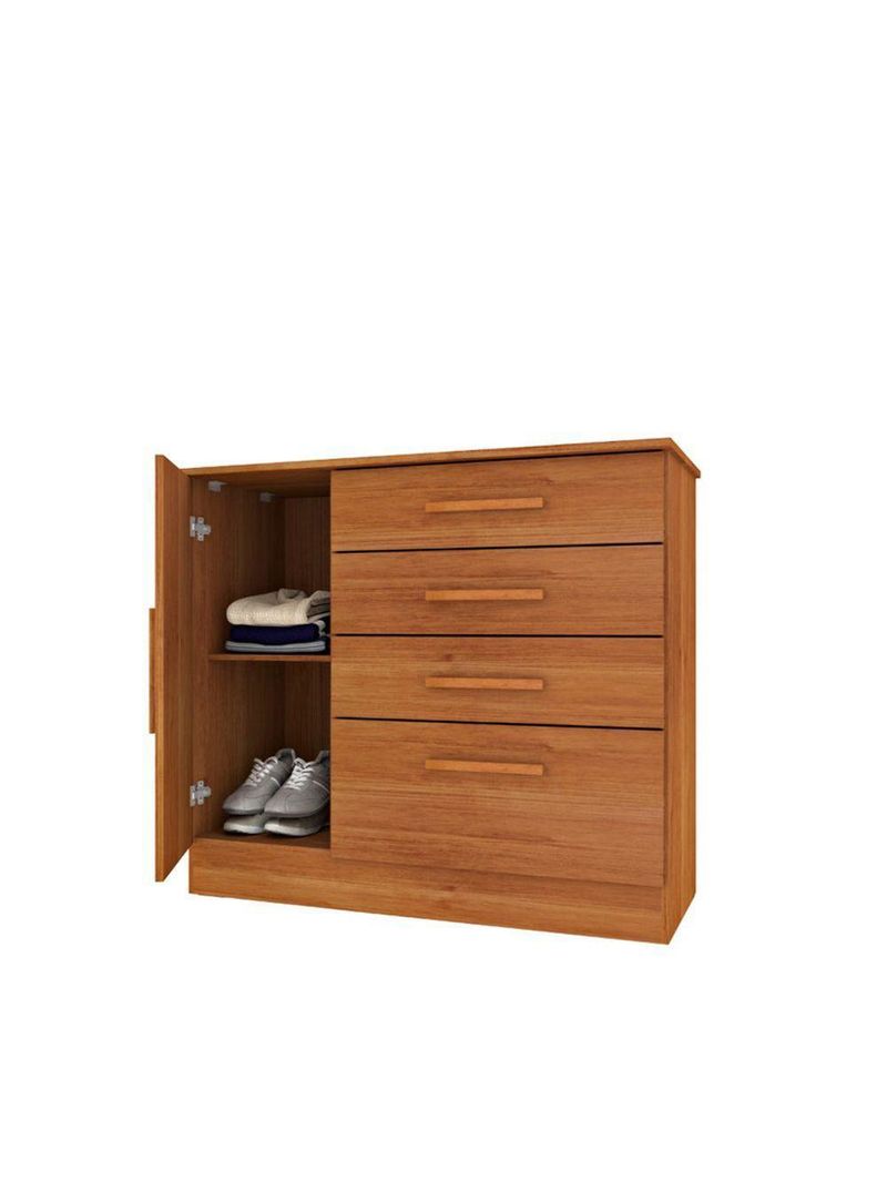 Cômoda Para Quarto Com Sapateira 4 Gavetas - Chicago-cinamomo - Tcil Móveis