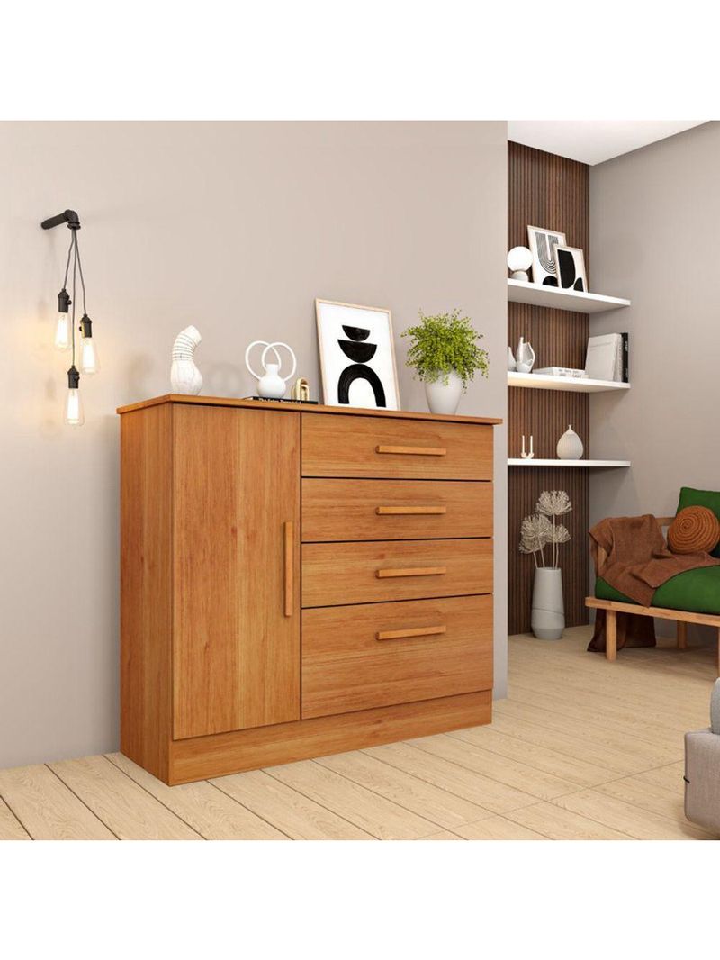 Cômoda Para Quarto Com Sapateira 4 Gavetas - Chicago-cinamomo - Tcil Móveis