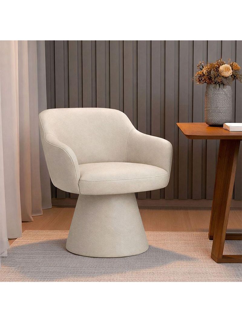 Cadeira De Mesa De Jantar Jade Base Cone Corano Off White - Nexta Casa