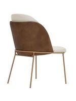 Cadeira De Jantar Mila Aço Ourof Corano Marrom/velosuede Off White - Nexta Casa