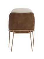 Cadeira De Jantar Mila Aço Ourof Corano Marrom/velosuede Off White - Nexta Casa