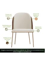 Cadeira De Jantar Mila Aço Ourof Corano Marrom/velosuede Off White - Nexta Casa