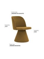 Cadeira De Jantar Liz Base Fixa Linho Mostarda - Nexta Casa