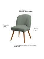 Cadeira De Jantar Cléo Pés Palito Linho Verde - Nexta Casa