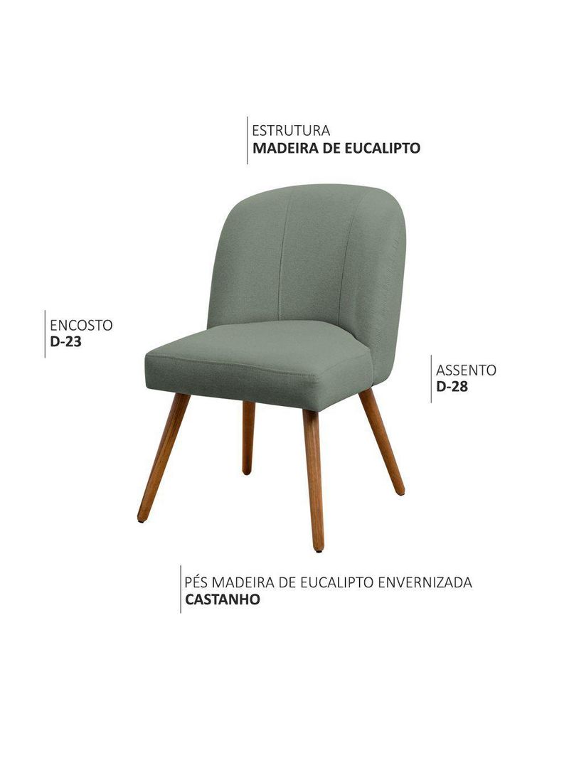 Cadeira De Jantar Cléo Pés Palito Linho Verde - Nexta Casa