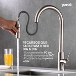 Torneira de Cozinha Monocomando Gourmet Hestia Aço Inox Escovado (PTM35SS50A-ES)