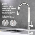 Torneira de Cozinha Monocomando Gourmet Hestia Aço Inox Escovado (PTM35SS50A-ES)