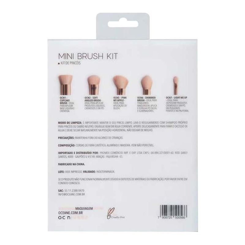 Océane mini brush kit com 5 pincéis