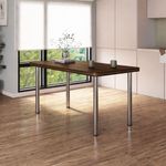 Mesa Estrutura Cromada Mc1010-tp800 Tampo 1500x800x45mm Nogueira