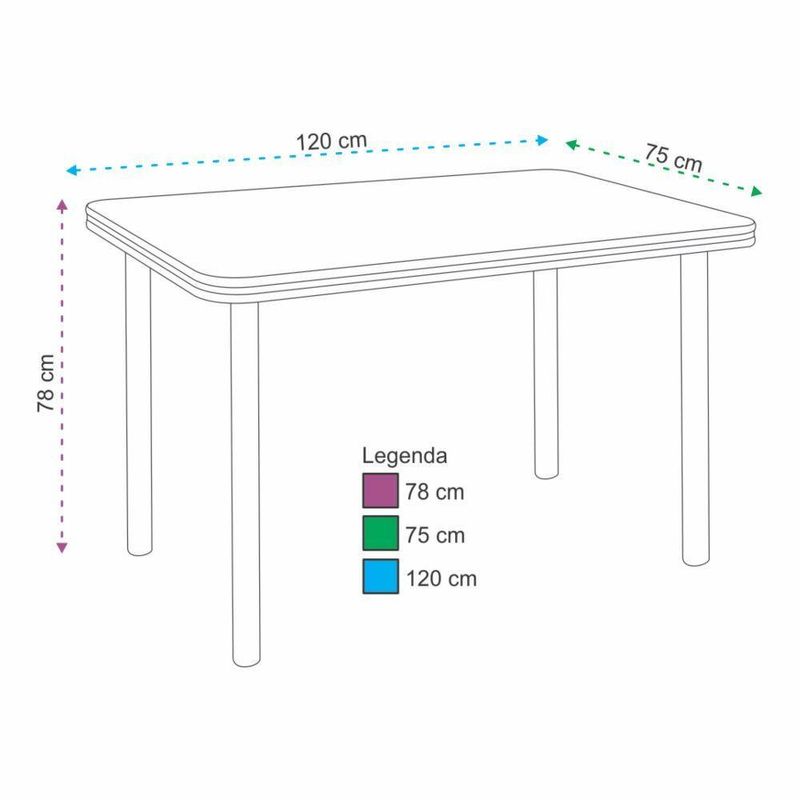 Mesa Estrutura Preta Mp4020-tp805 Tampo 1200x750x45mm Preto/
