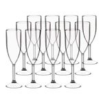 Taça para Espumante 180ML Acrílico Translucida Kit 12 Unidades para Festas Transparente Higipack