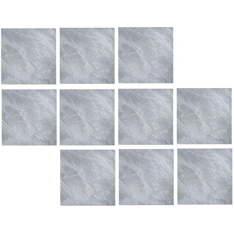 Kit Piso Vinílico Mármore Adesivo PVC 60X60CM Impermeável para Uso Interno Cinza