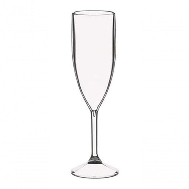 Taça para Espumante 180ML Acrílico Translucida Kit 12 Unidades para Festas Transparente Higipack