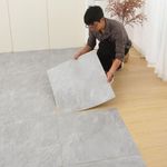 Kit Piso Vinílico Mármore Adesivo PVC 60X60CM Impermeável para Uso Interno Cinza
