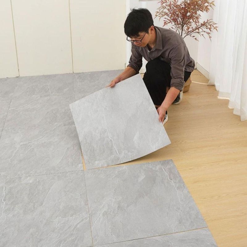 Kit Piso Vinílico Mármore Adesivo PVC 60X60CM Impermeável para Uso Interno Cinza