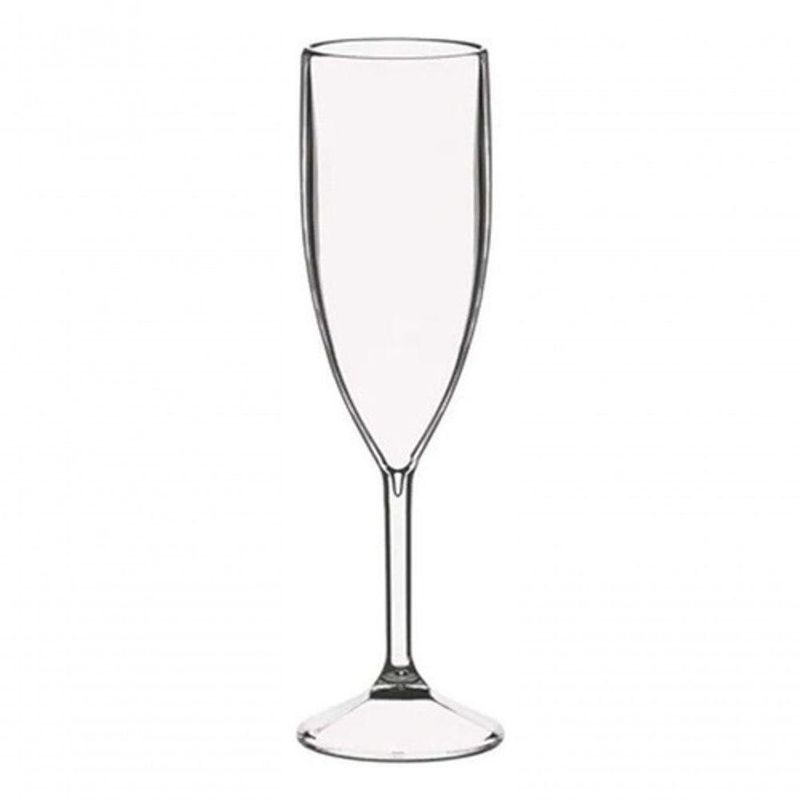 Taça para Espumante 180ML Acrílico Translucida Kit 12 Unidades para Festas Transparente Higipack
