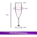 Taça para Espumante 180ML Acrílico Translucida Kit 12 Unidades para Festas Transparente Higipack