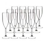 Taça para Espumante 180ML Acrílico Translucida Kit 12 Unidades para Festas Transparente Higipack