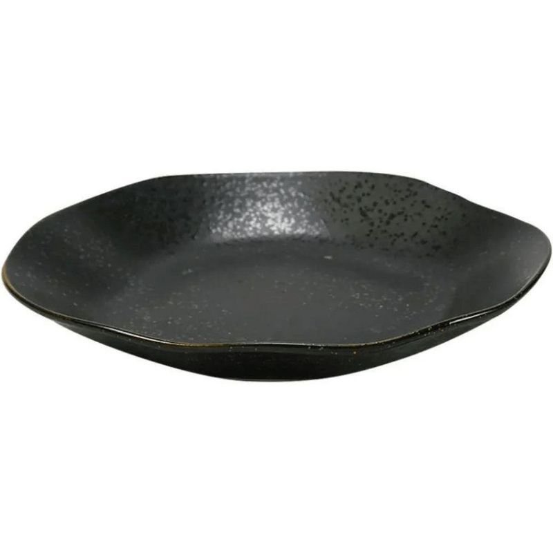 Prato Fundo Ryo Volcano 1 Peça Porcelana Ondulado para Massas Preto