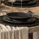 Prato Fundo Ryo Volcano 1 Peça Porcelana Ondulado para Massas Preto